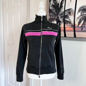 Women's Vintage O'Neill Sweatshirt | Black | Full Zip | High Neck | Size Medium